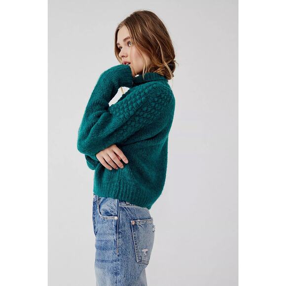 Free People Bradley Textured Pullover Sweater in Alpine Heather, size XL, NWOT - Picture 3 of 13
